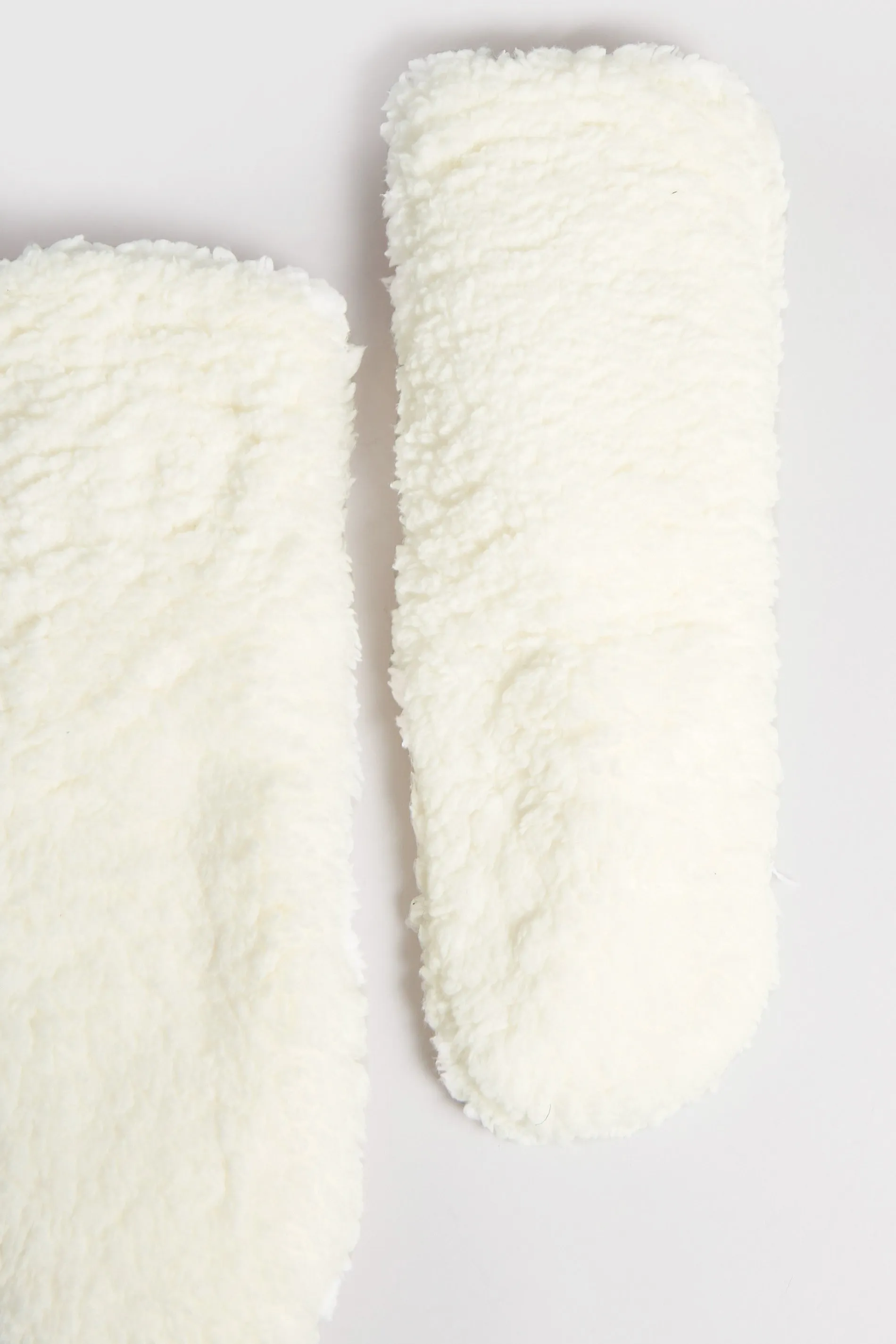 White Fluffy Slipper Socks