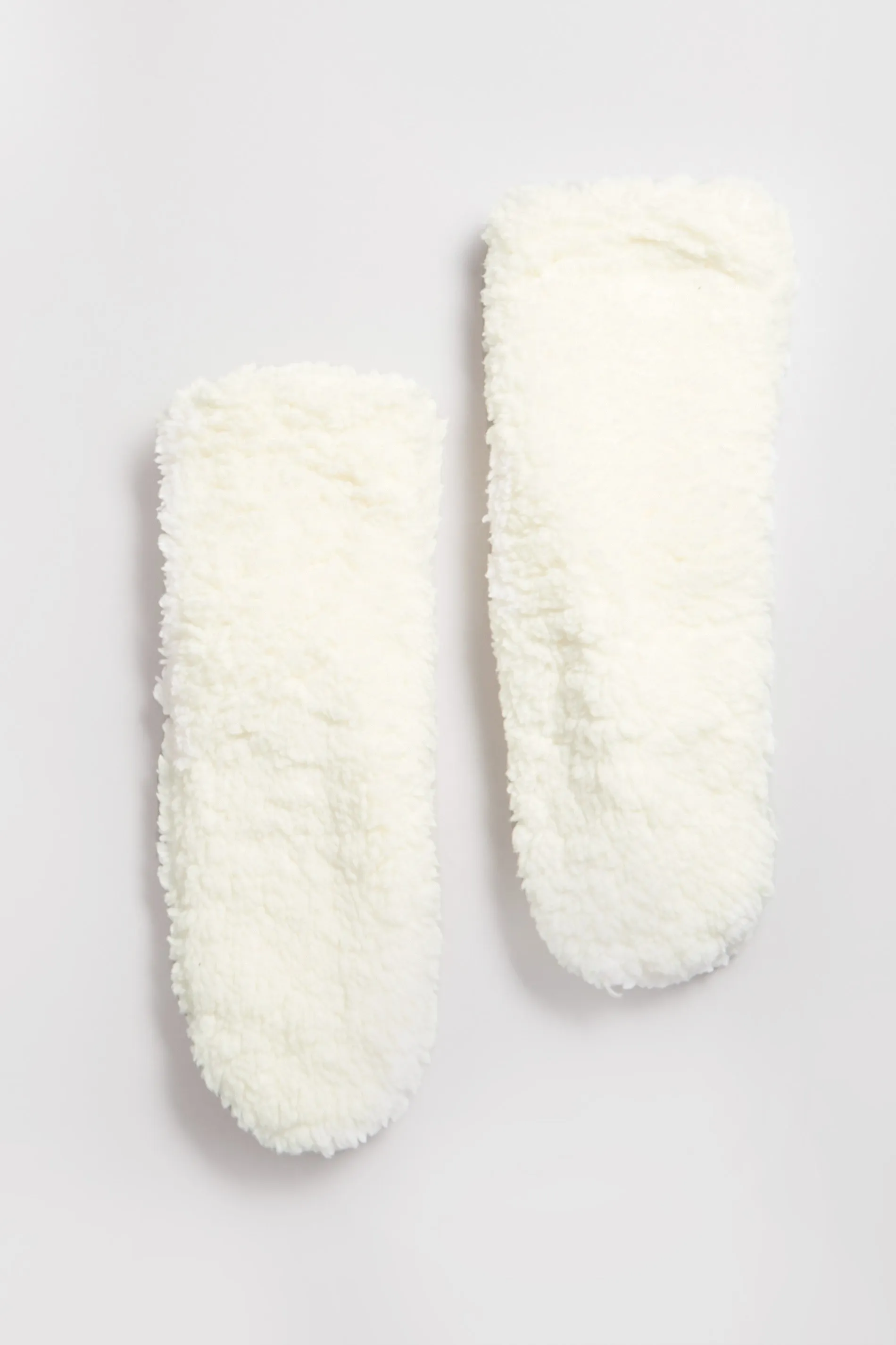 White Fluffy Slipper Socks